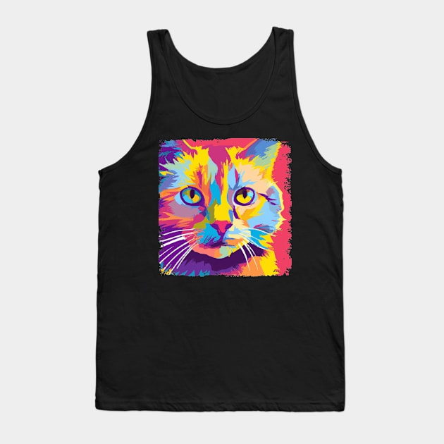 Javanese Cat Pop Art - Cat Lover Gift Tank Top by PawPopArt